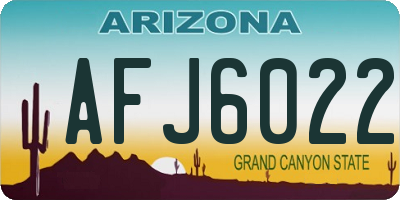 AZ license plate AFJ6022