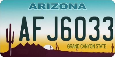 AZ license plate AFJ6033