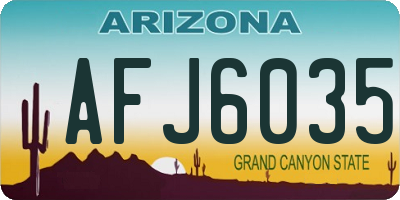 AZ license plate AFJ6035