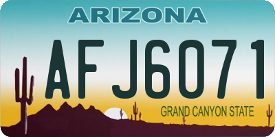 AZ license plate AFJ6071
