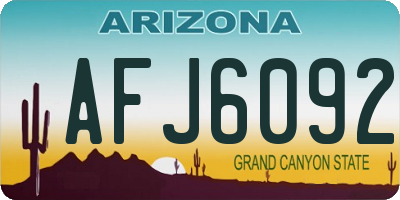 AZ license plate AFJ6092