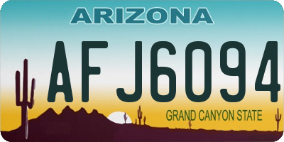 AZ license plate AFJ6094