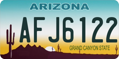AZ license plate AFJ6122