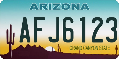 AZ license plate AFJ6123