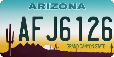 AZ license plate AFJ6126