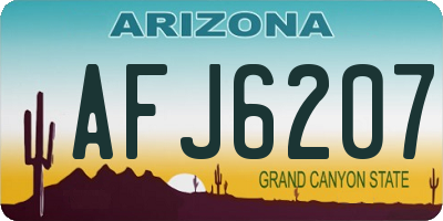 AZ license plate AFJ6207