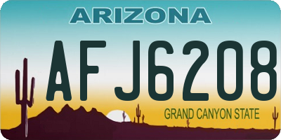 AZ license plate AFJ6208