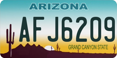 AZ license plate AFJ6209