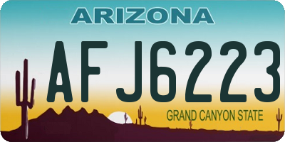 AZ license plate AFJ6223