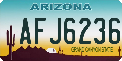 AZ license plate AFJ6236