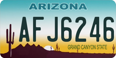 AZ license plate AFJ6246
