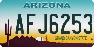 AZ license plate AFJ6253