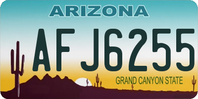 AZ license plate AFJ6255