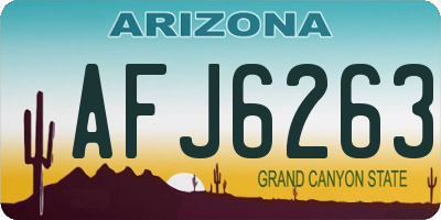AZ license plate AFJ6263