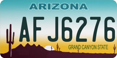 AZ license plate AFJ6276
