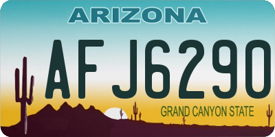 AZ license plate AFJ6290