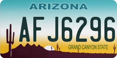 AZ license plate AFJ6296