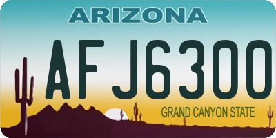 AZ license plate AFJ6300