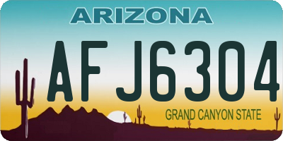 AZ license plate AFJ6304