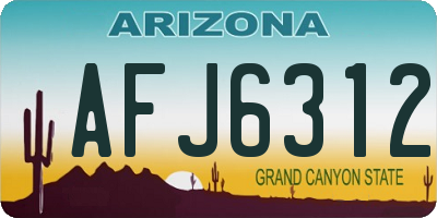 AZ license plate AFJ6312