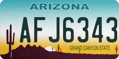 AZ license plate AFJ6343