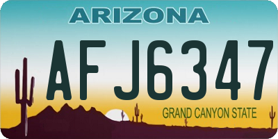 AZ license plate AFJ6347