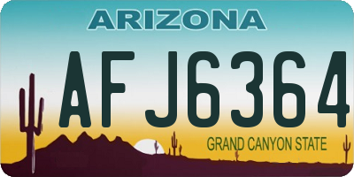 AZ license plate AFJ6364