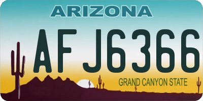 AZ license plate AFJ6366