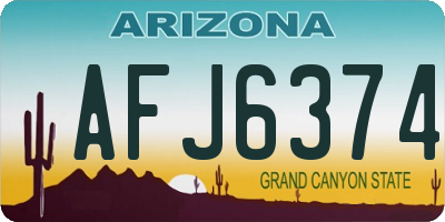 AZ license plate AFJ6374