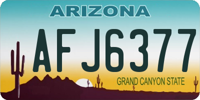 AZ license plate AFJ6377
