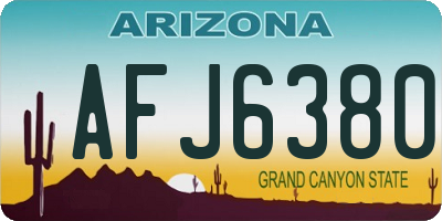 AZ license plate AFJ6380