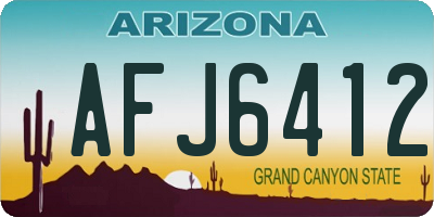 AZ license plate AFJ6412