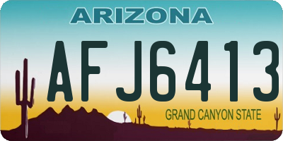 AZ license plate AFJ6413