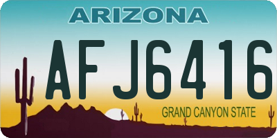 AZ license plate AFJ6416