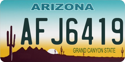 AZ license plate AFJ6419