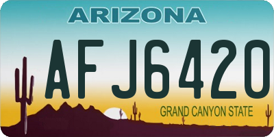 AZ license plate AFJ6420
