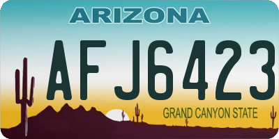 AZ license plate AFJ6423