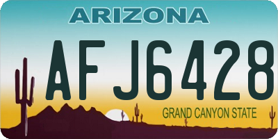 AZ license plate AFJ6428