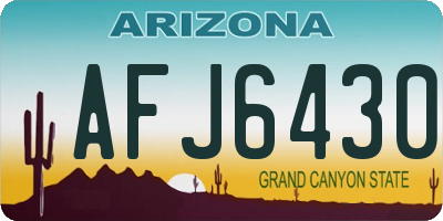 AZ license plate AFJ6430