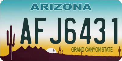 AZ license plate AFJ6431