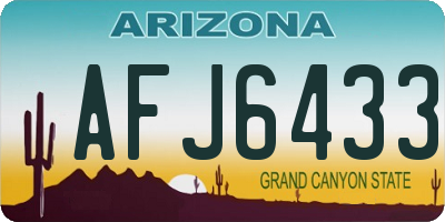 AZ license plate AFJ6433