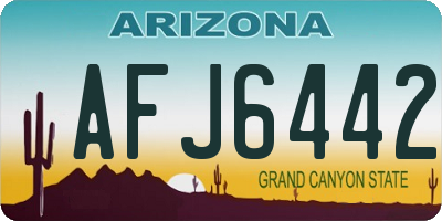 AZ license plate AFJ6442