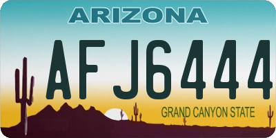 AZ license plate AFJ6444