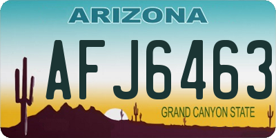 AZ license plate AFJ6463