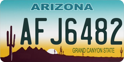 AZ license plate AFJ6482