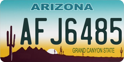 AZ license plate AFJ6485