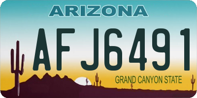 AZ license plate AFJ6491