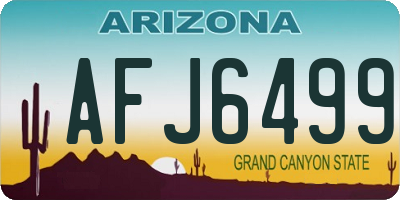 AZ license plate AFJ6499