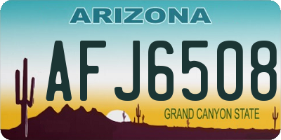AZ license plate AFJ6508