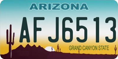 AZ license plate AFJ6513